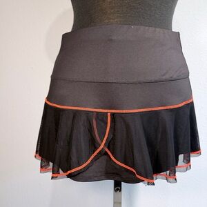 Lucky in Love Black Tennis Skirt Mesh Ruffle Athletic Skirt XS